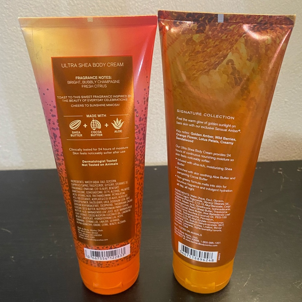 Bath & Body Works Sunshine Mimosa and Sensual Amber Body Cream Set - Picture 2 of 2
